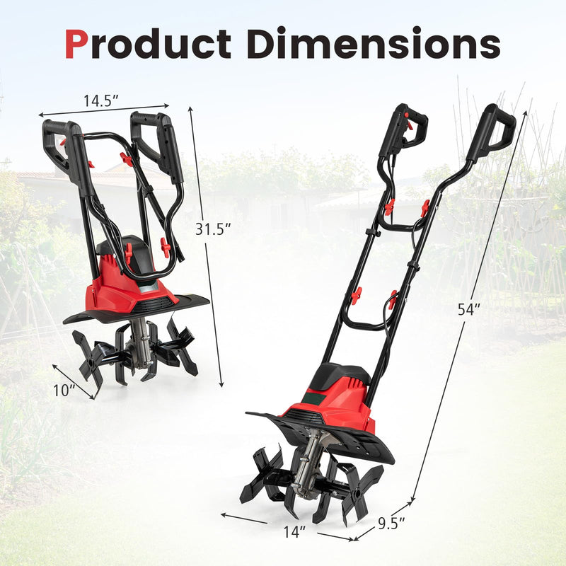 Load image into Gallery viewer, Goplus Corded Electric Tiller Cultivator 10 Amp Powerful Foldable Garden Rototiller

