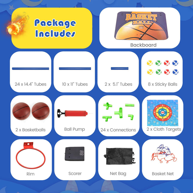 Load image into Gallery viewer, Goplus 2 in 1 Indoor Outdoor Basketball Game Set w/Electronic Scoreboard &amp; Sound Effect
