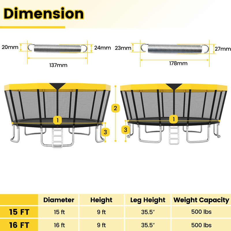 Load image into Gallery viewer, Goplus 16FT ASTM Approved Recreational Trampoline with Non-Slip Ladder Enclosure Net &amp; Anti-Rust Coating

