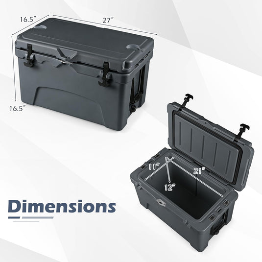 Goplus 45QT Hard Cooler w/Portable Handles & Cup Holders for Camping Fishing Beach