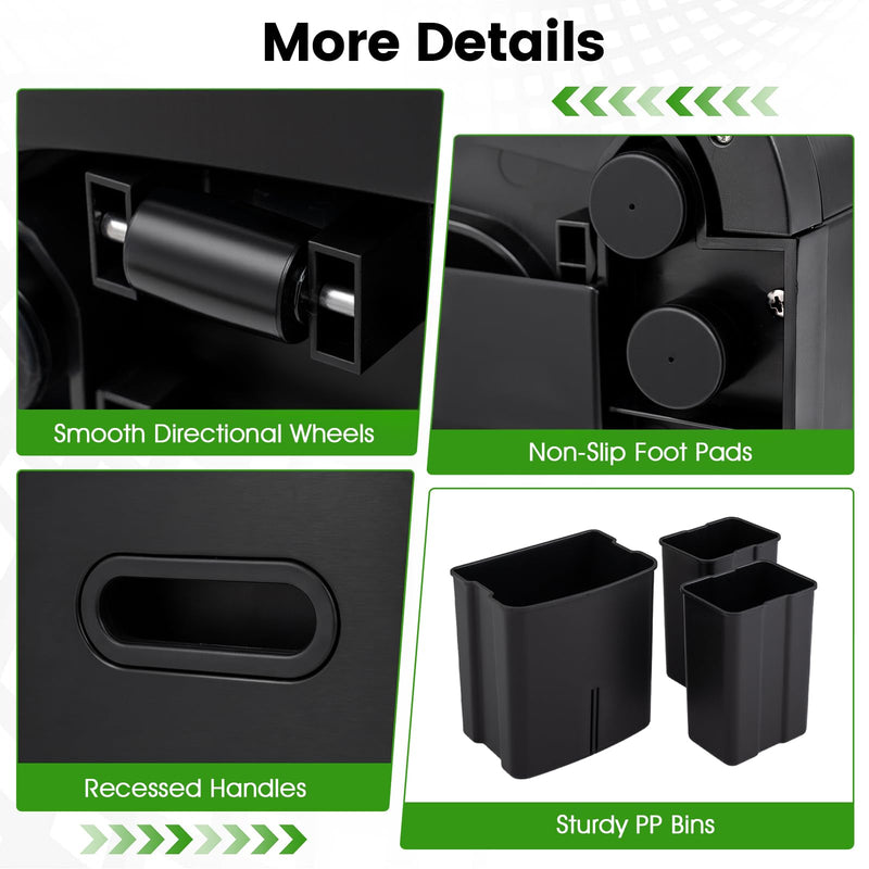 Load image into Gallery viewer, Goplus 13 Gal Stainless Steel Kitchen Trash Can w/Recycling Bin
