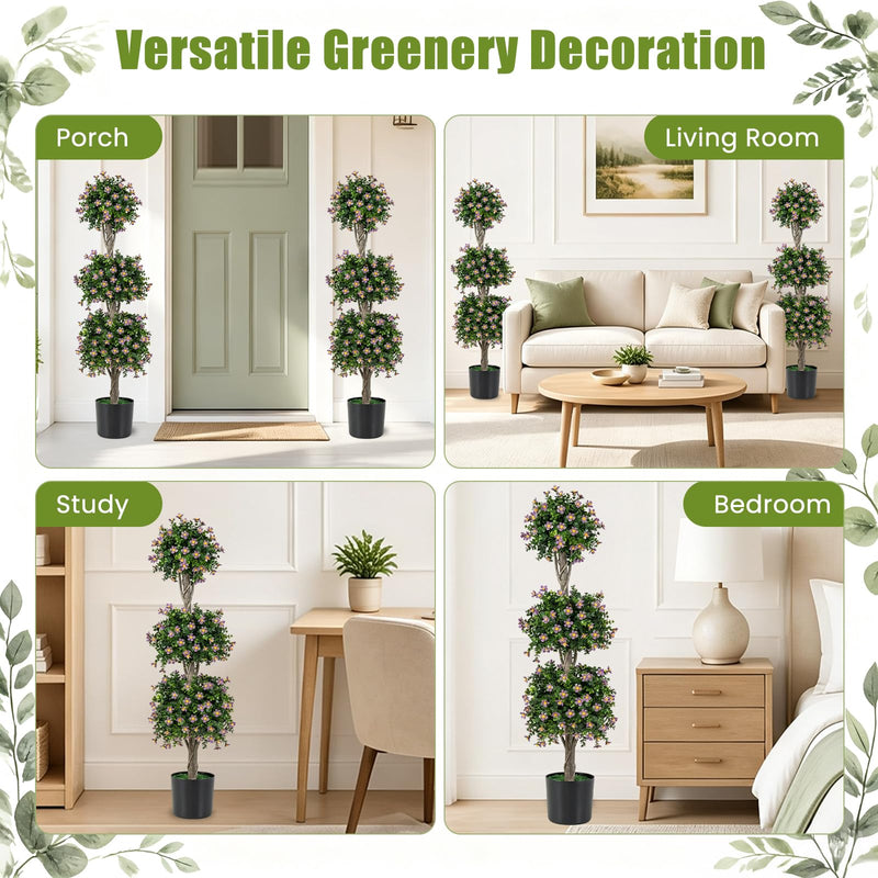 Load image into Gallery viewer, Goplus 51" Artificial Topiary Tree w/3 Topiary Balls | Front Porch Indoor Entryway Home Office Decoration
