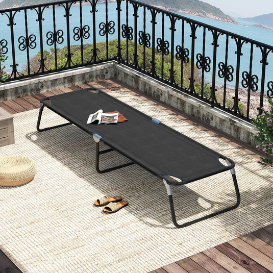 Goplus Heavy Duty Collapsible Foldable Camping Bed for Adults Kids with Non-Slip Foot Pad