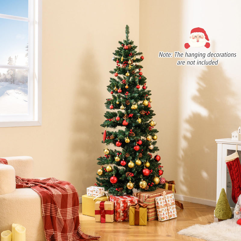 Load image into Gallery viewer, Goplus 6FT / 7FT Pre-Lit Spiral Christmas Tree with Branch Tips Pine Cones Red Berries

