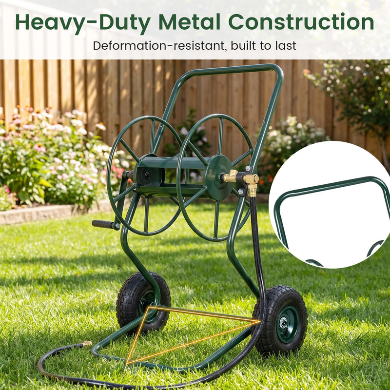 Load image into Gallery viewer, Goplus Heavy Duty Garden Hose Reel Cart | Holds up to 300 FT of 5/8" Hose
