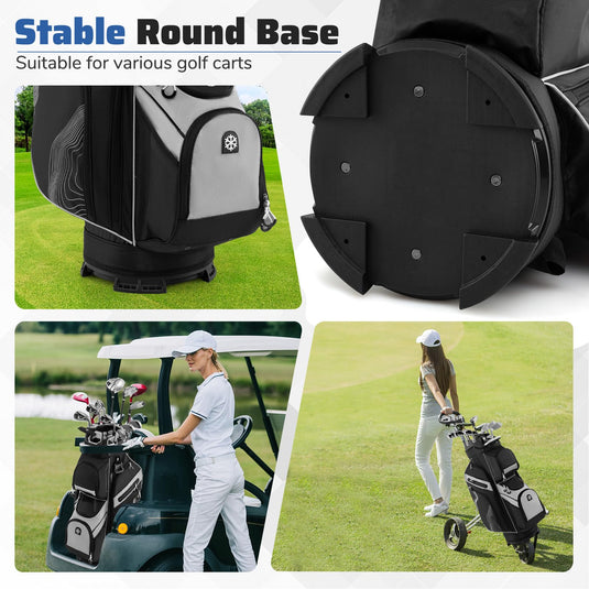 Goplus Lightweight Molded Lock Top Golf Club Bag w/14-Way Full Length Organizer Dividers
