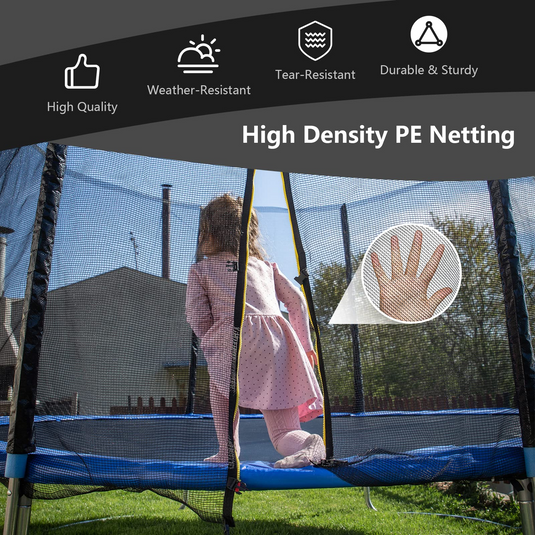 Goplus Trampoline Safety Net for 8FT 10FT 12FT 14FT 15FT 16FT Round Frame Trampoline, Replacement Enclosure Net