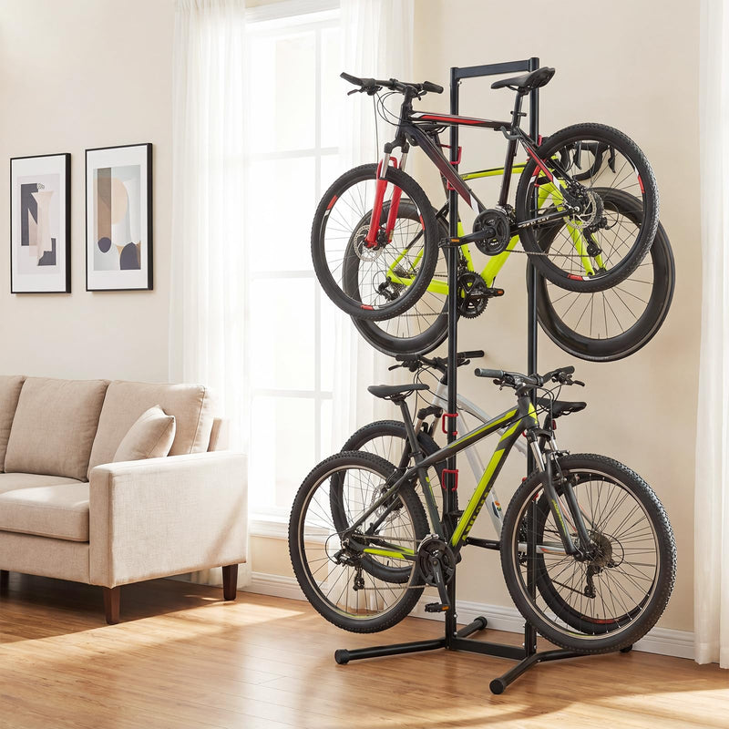 Load image into Gallery viewer, Goplus 4 Bike Storage Rack Indoor Freestanding Bike Rack for Garage
