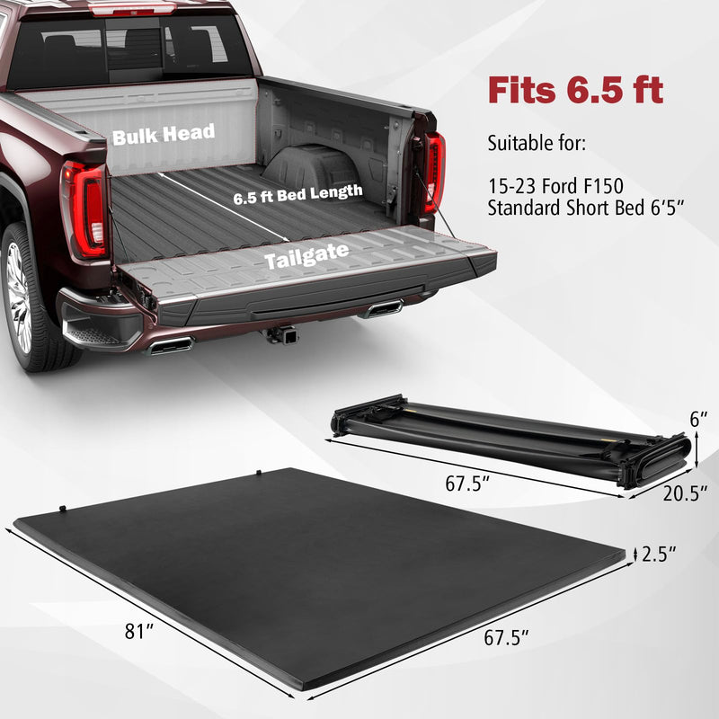 Load image into Gallery viewer, Goplus Soft Quad-Fold Tonneau Cover
