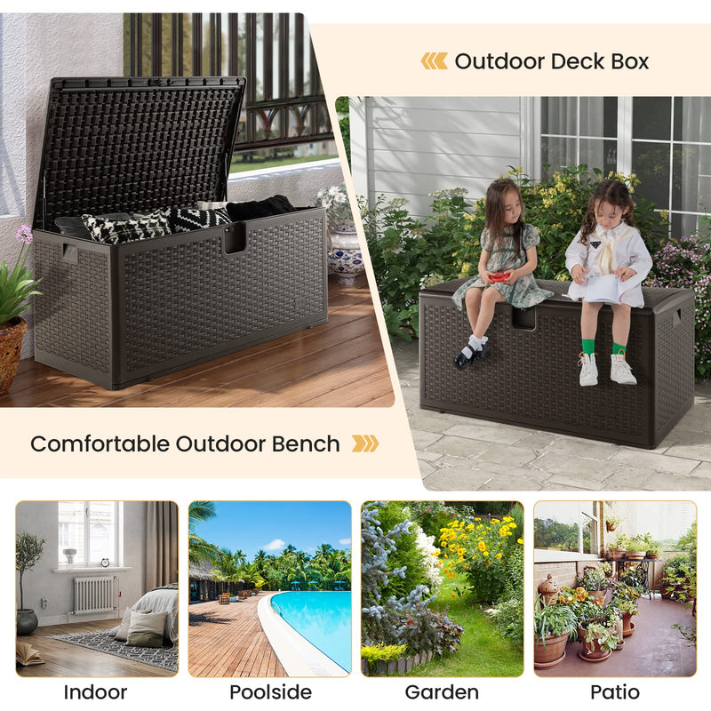 Load image into Gallery viewer, Goplus Outdoor Storage Box, 120 Gallon Waterproof Patio Storage Box
