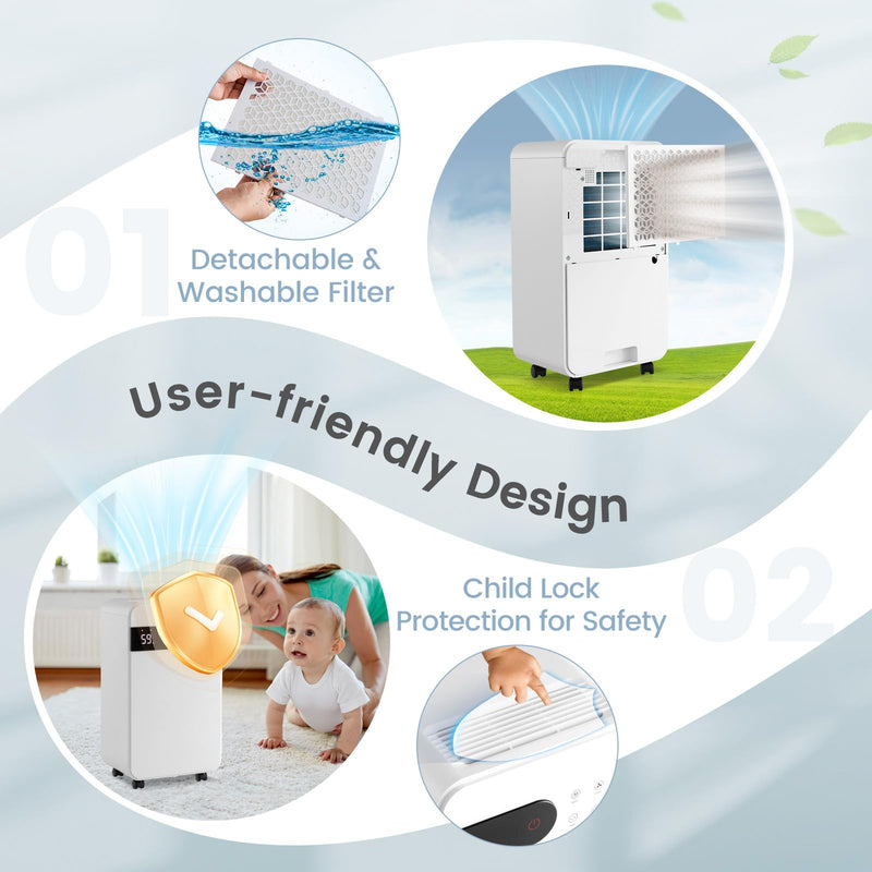 Load image into Gallery viewer, 32 Pints Dehumidifier with Sleep Mode, 24H Timer, 3-Color LED Indicator Light &amp; Child Safety Lock, for Space up to 2500 Sq. Ft
