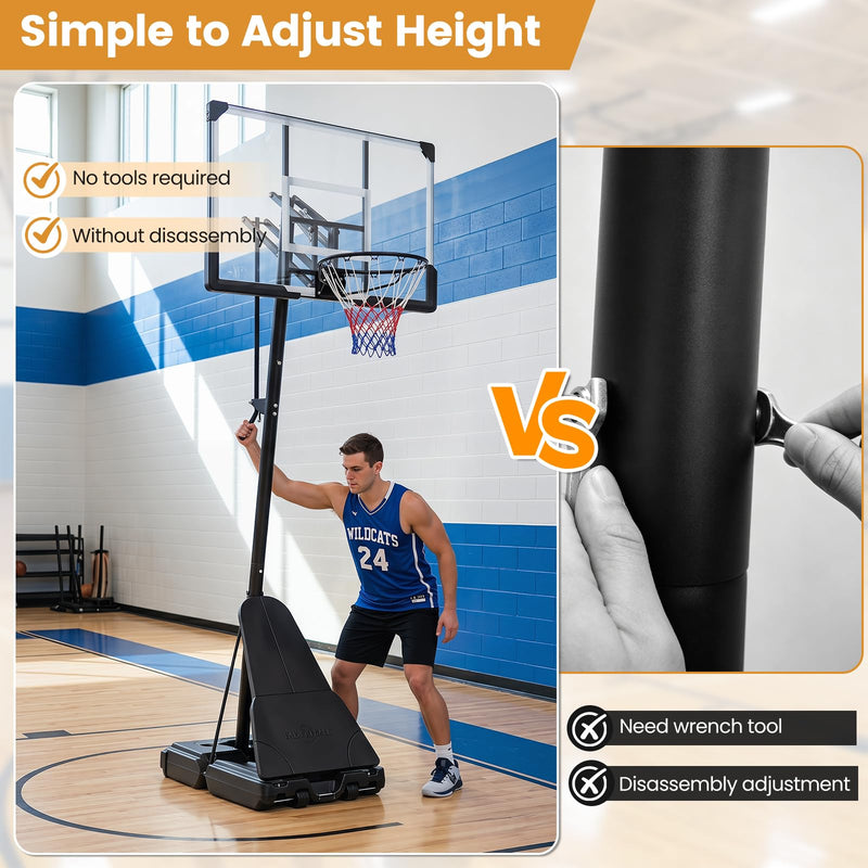 Load image into Gallery viewer, Gopplus Basketball Hoop Outdoor 8-10 FT Height Adjustable Portable Basketball Goal System
