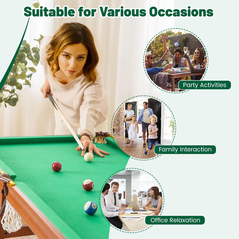 Load image into Gallery viewer, Goplus 55’’ Pool Table Set, Folding Billiards Table 2 Cue Sticks, 16 Balls, 2 Chalks, Triangle, Brush
