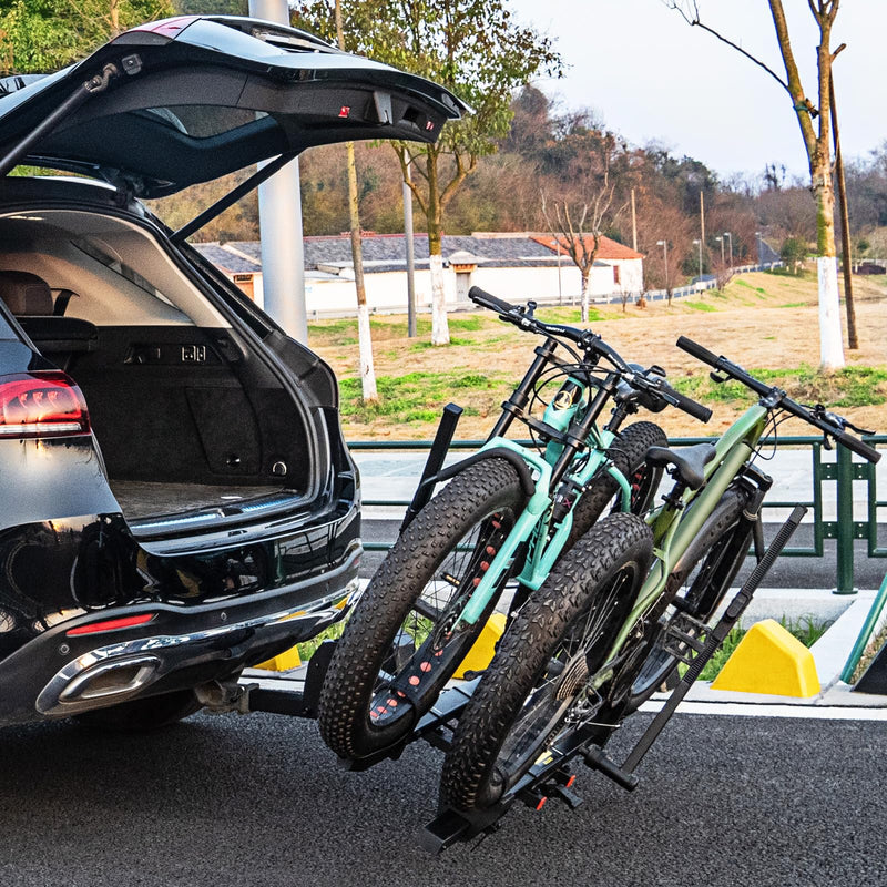 Load image into Gallery viewer, Goplus 2” Hitch Mount Bike Rack, 2 Bikes Platform Style Carrier w/Tilt-able Design for Easy Trunk Access
