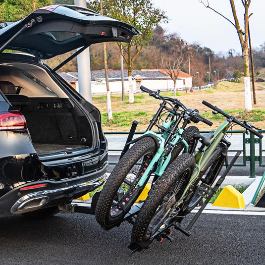Goplus 2” Hitch Mount Bike Rack, 2 Bikes Platform Style Carrier w/Tilt-able Design for Easy Trunk Access