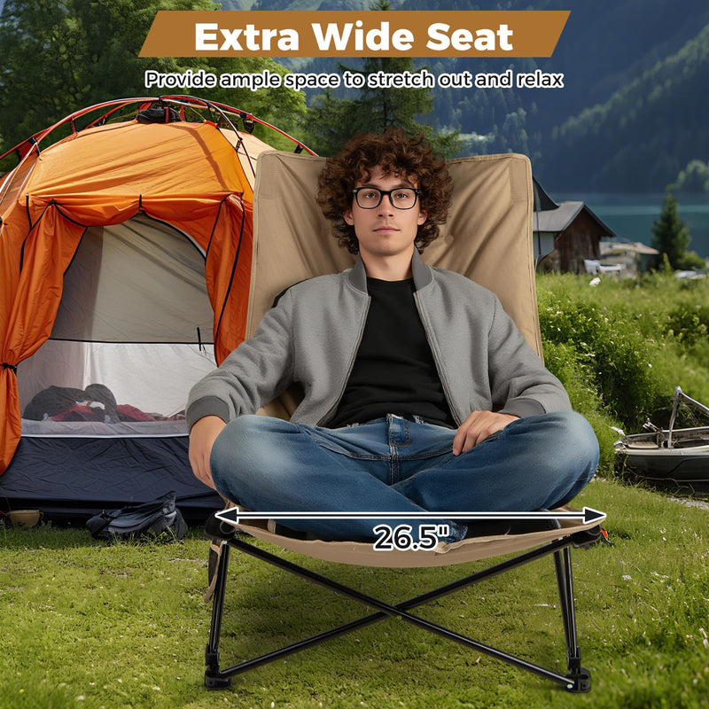 Load image into Gallery viewer, Goplus 4-Position Padded Outdoor Chair with 500 LBS Support Portable Folding Camping Chair
