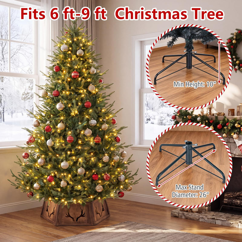 Load image into Gallery viewer, Goplus 31.5" Wood Christmas Tree Collar |  Fits up to 6 ft-9 ft Christmas Tree
