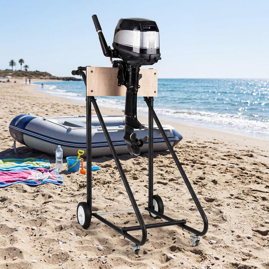 Goplus 330 LBS Boat Motor Stand w/ 4 Rubber Casters for Motor Transportation Repair Maintenance