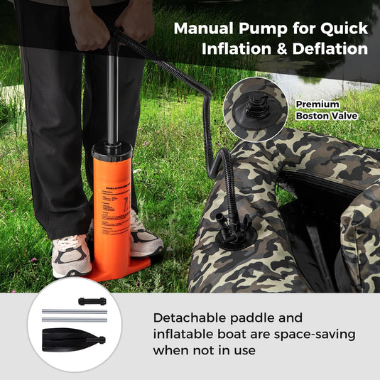 Goplus Inflatable Float Tube, Fishing Belly Boat, Fishing Float Tube for Angling, 350LBS Load Capacity