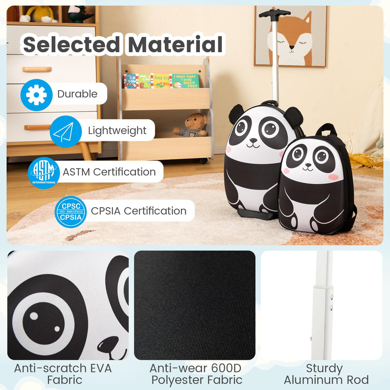 Load image into Gallery viewer, Goplus 2PC Kids Carry On Luggage Set, 16&quot; Rolling Suitcase &amp; 12&quot; Backpack

