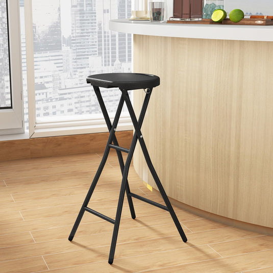 Goplus Folding Stool 27.5" Counter Height Backless Bar Chair for Kitchen Island Bar Table Patio