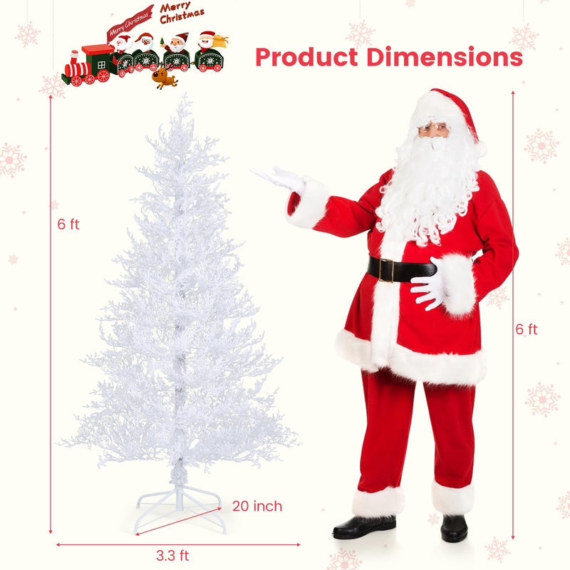 Load image into Gallery viewer, Goplus 6ft Pre-Lit Artificial Christmas Tree with 300 Multi-Color &amp; Warm-White Fairy LED Lights
