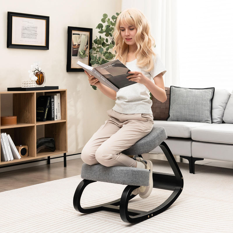 Load image into Gallery viewer, Goplus Kneeling Chair, Ergonomic Posture Chair with 4” Thick Padded Cushion
