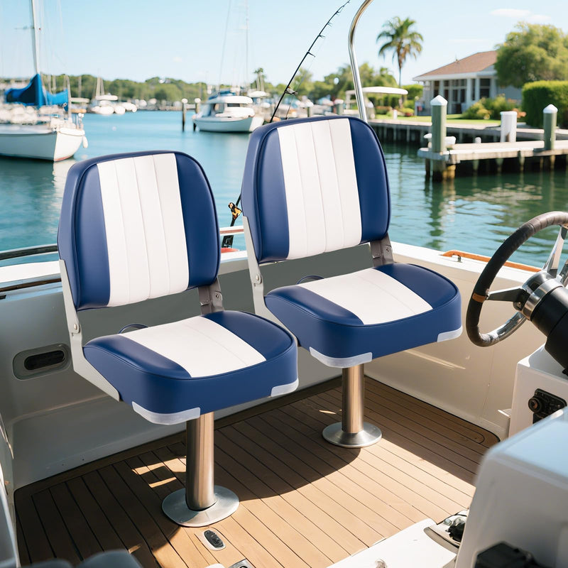Load image into Gallery viewer, Goplus 2-Pack Folding Boat Seat with Stainless Steel Screws &amp; Aluminum Hinges
