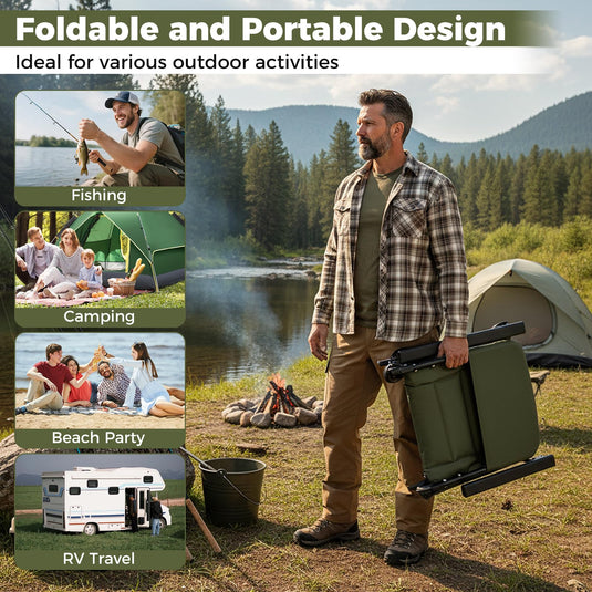 Goplus Heavy Duty All-Terrain Camping Chair with Padded High-Back