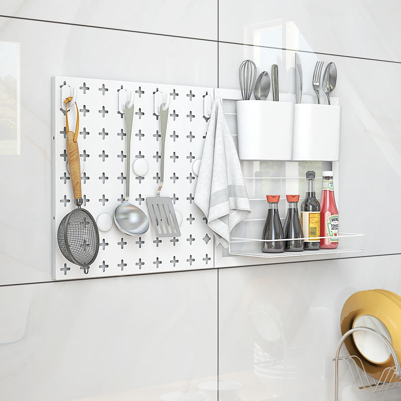 Load image into Gallery viewer, Goplus Peg Board, Metal Pegboard Kit with 2 Pegboard Panels
