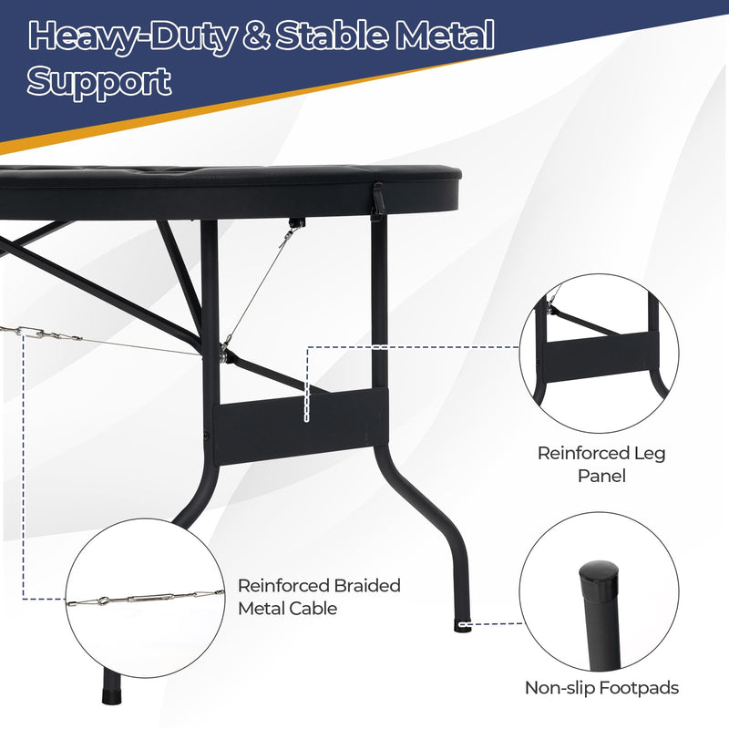 Load image into Gallery viewer, Goplus 72” Poker Table Foldable, 8 Players Card Board Game Table w/Deep Metal Cup Holders
