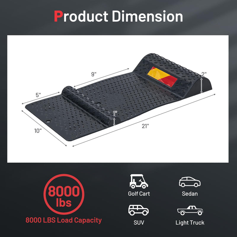 Load image into Gallery viewer, Goplus Garage Car Parking Mat, 2 Pack Heavy Duty Wheel Stopper w/ 2 Mounting Method, Non-Slip Surface
