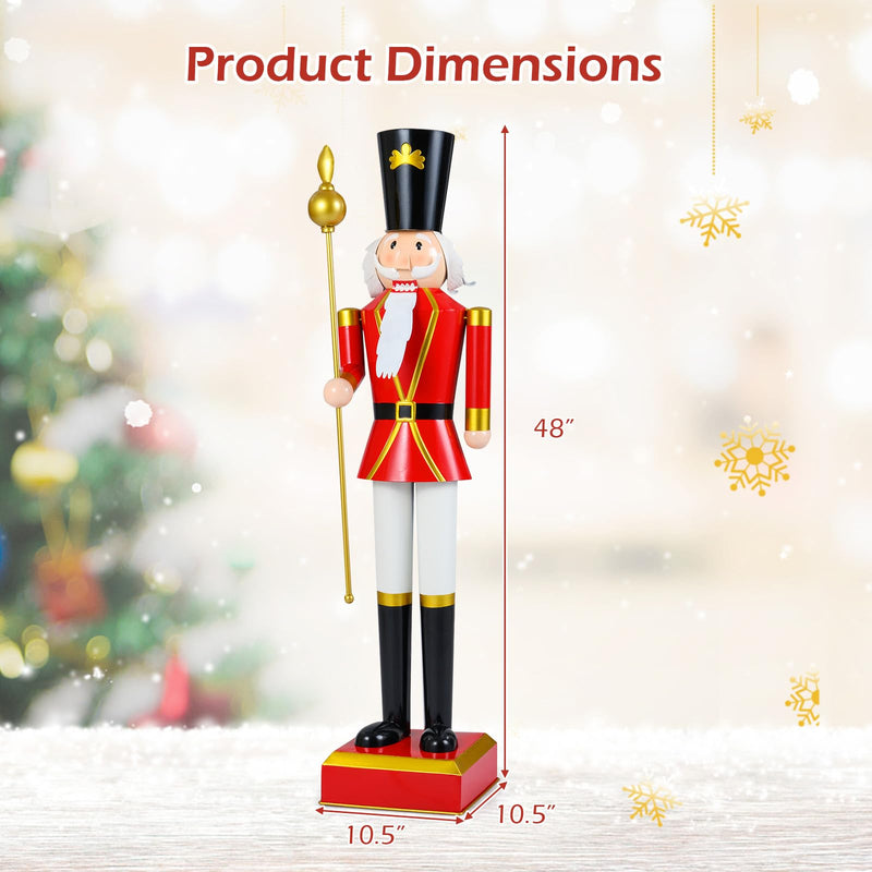 Load image into Gallery viewer, Goplus 4' Christmas Nutcracker w/High Hat Beautiful Scepter Uniform &amp; Boots
