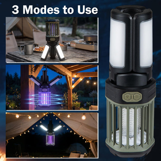 Goplus Outdoor Trap with Foldable Camping Lantern USB-C Rechargeable Electric Night Light