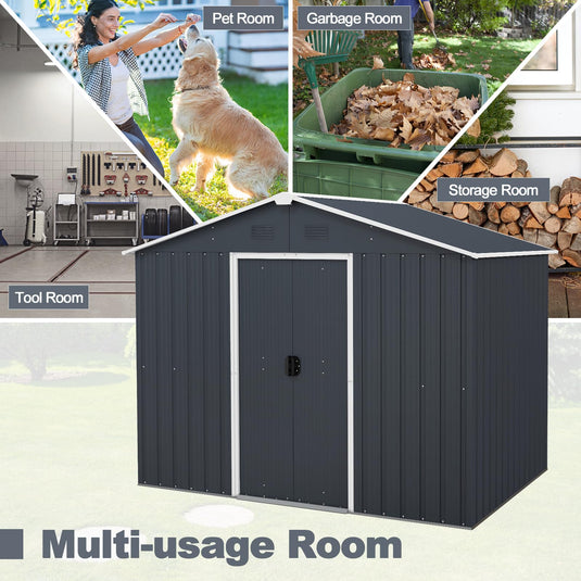 Goplus Outdoor Storage Shed with Floor