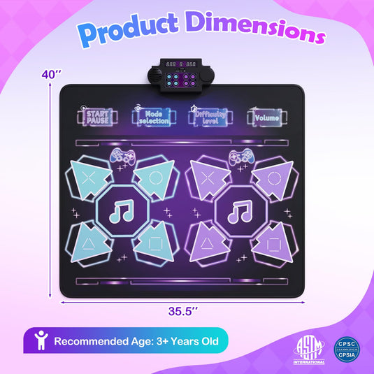 Goplus 2-Player Dance Mat Electronic Dancing Music Playmat for Kids Toddlers Boys Girls