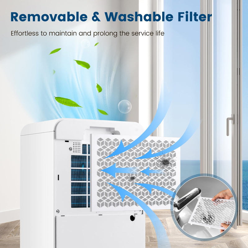 Load image into Gallery viewer, 32 Pints/Day Portable Quiet Dehumidifier for Rooms up to 2500 Sq. Ft w/ Sleep Mode, 24H Timer
