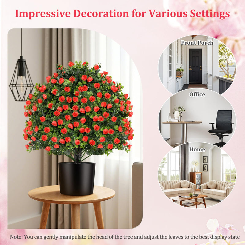 Load image into Gallery viewer, Goplus 21.5’’ Artificial Rose Topiary Ball Tree for Indoor Outdoor
