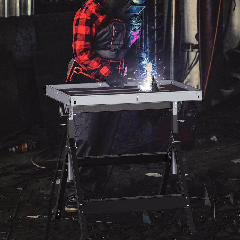 Load image into Gallery viewer, Goplus Folding Welding Table Welding Workbench with 78 x 51 cm Tabletop
