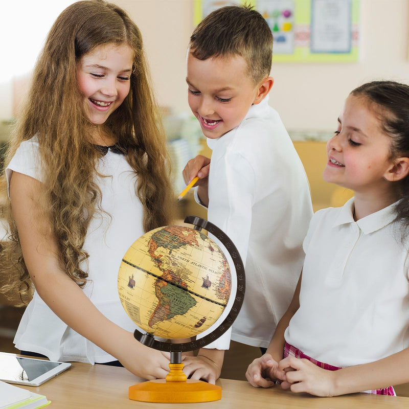 Load image into Gallery viewer, Goplus 5.5-Inch Mini Antique World Globes w/Curved Alloy Stem
