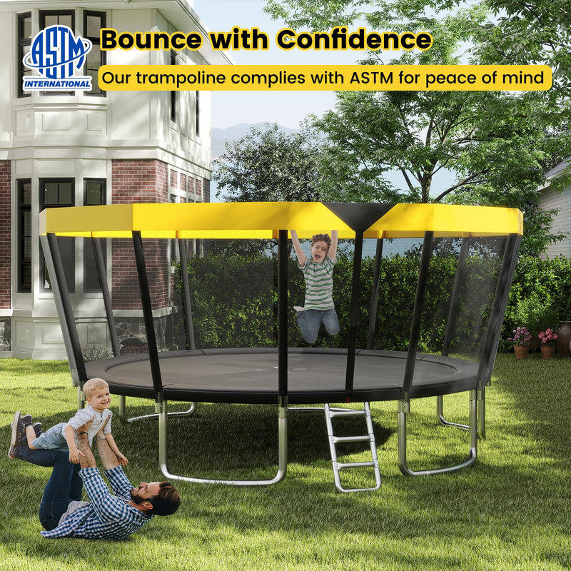 Load image into Gallery viewer, Goplus 16FT ASTM Approved Recreational Trampoline with Non-Slip Ladder Enclosure Net &amp; Anti-Rust Coating
