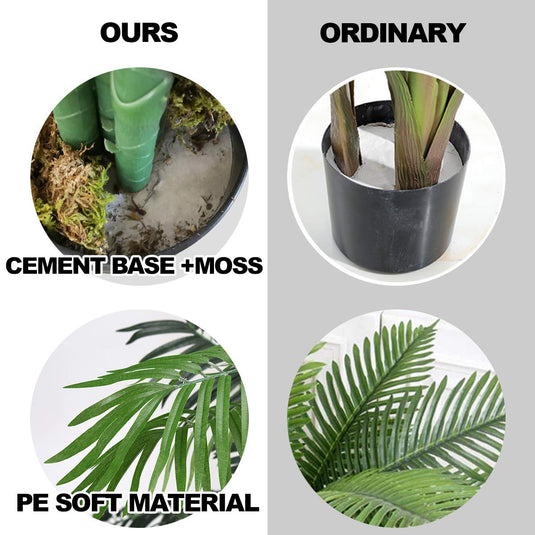 Goplus 3.5 Feet Tall Potted Artificial Palm Tree for Indoor Outdoor