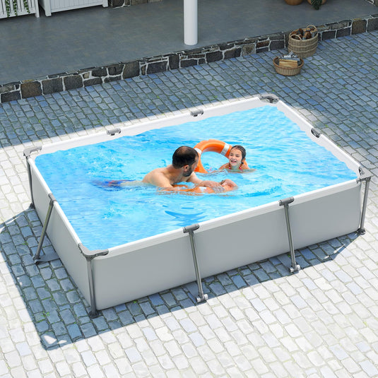 Goplus 10' x 6.8' x 26" Rectangle Metal Frame Above Ground Swimming Pool