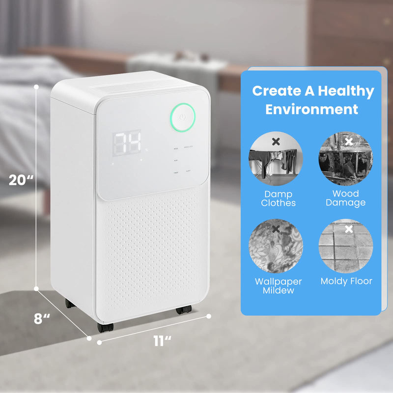 Load image into Gallery viewer, Dehumidifier for Large Room &amp; Basements, 2000 Sq. Ft, with Auto or Manual Drainage, 4 Modes, 2 Speeds, 0.5 Gallon Water Tank

