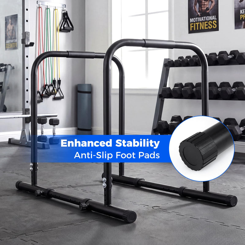 Load image into Gallery viewer, Goplus Adjustable Dip Bar Heavy Duty Parallette Push Up Stand with 660 LBS Capacity
