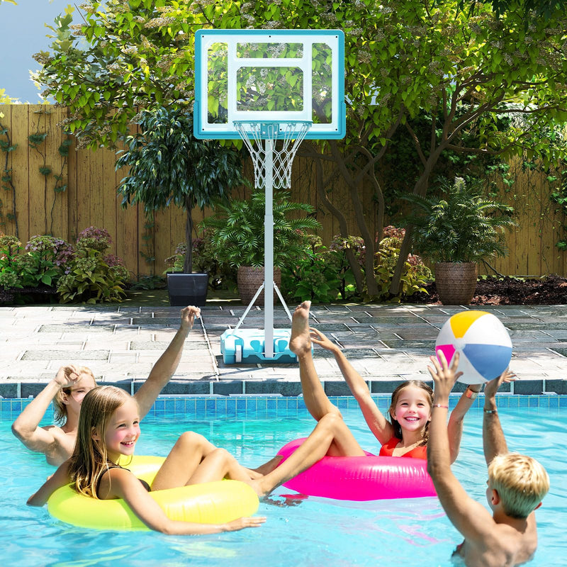 Load image into Gallery viewer, Goplus Poolside 3.1-4.1 FT Adjustable Height Basketball Goal with 32&quot; Shatterproof Backboard
