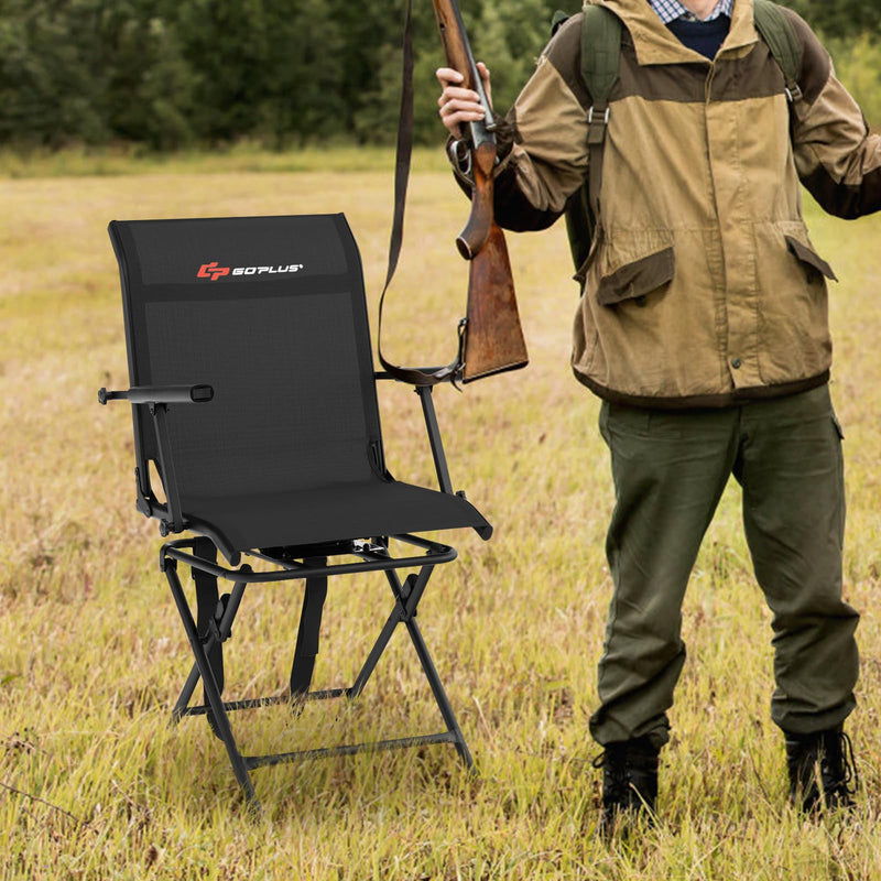 Load image into Gallery viewer, Goplus Hunting Chair, 360-Degree Swivel Hunting Blind Chair with Carrying Strap
