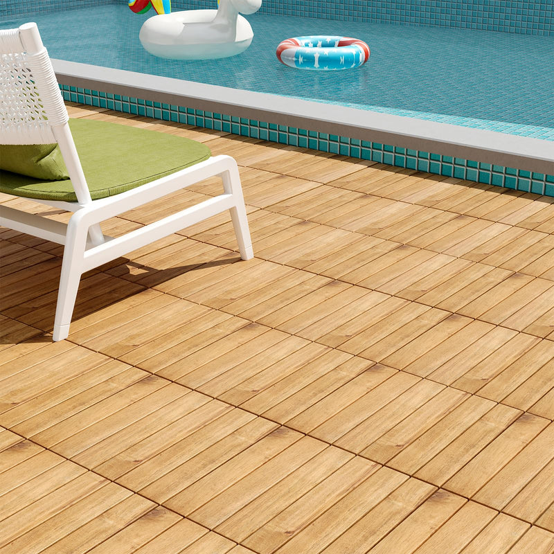 Load image into Gallery viewer, 12&quot; x 12&quot; Snap-Lock Outdoor Interlocking Flooring Tiles 30 Pcs
