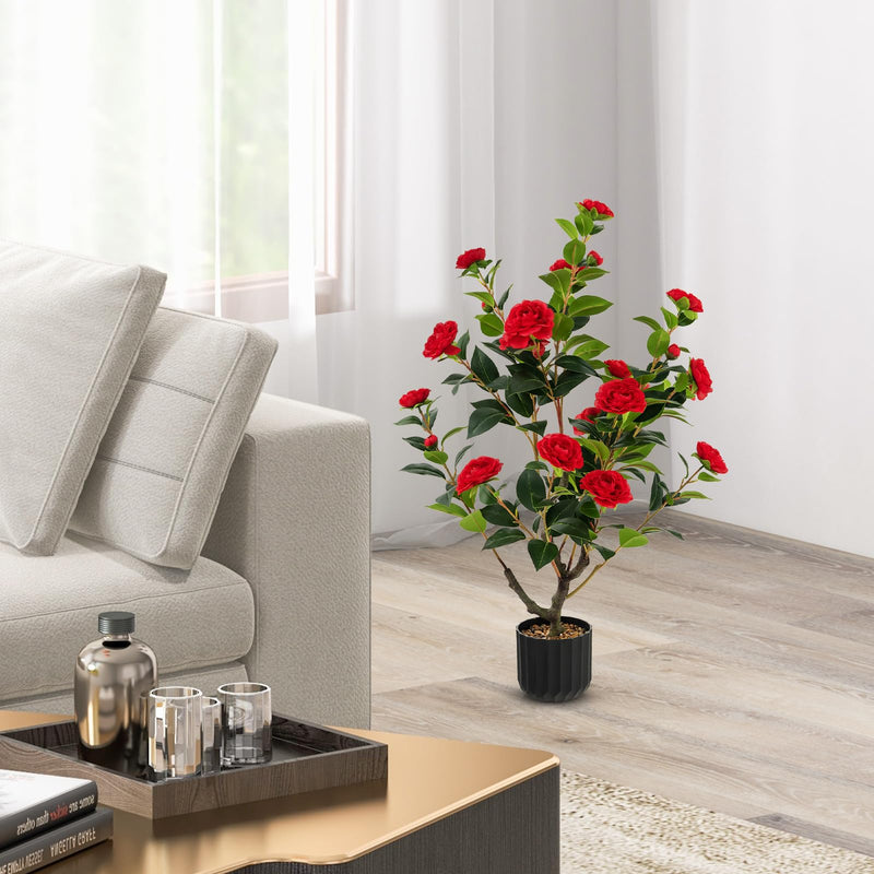 Load image into Gallery viewer, 38&quot; Artificial Camellia Tree - Goplus
