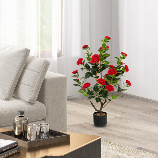 38" Artificial Camellia Tree - Goplus